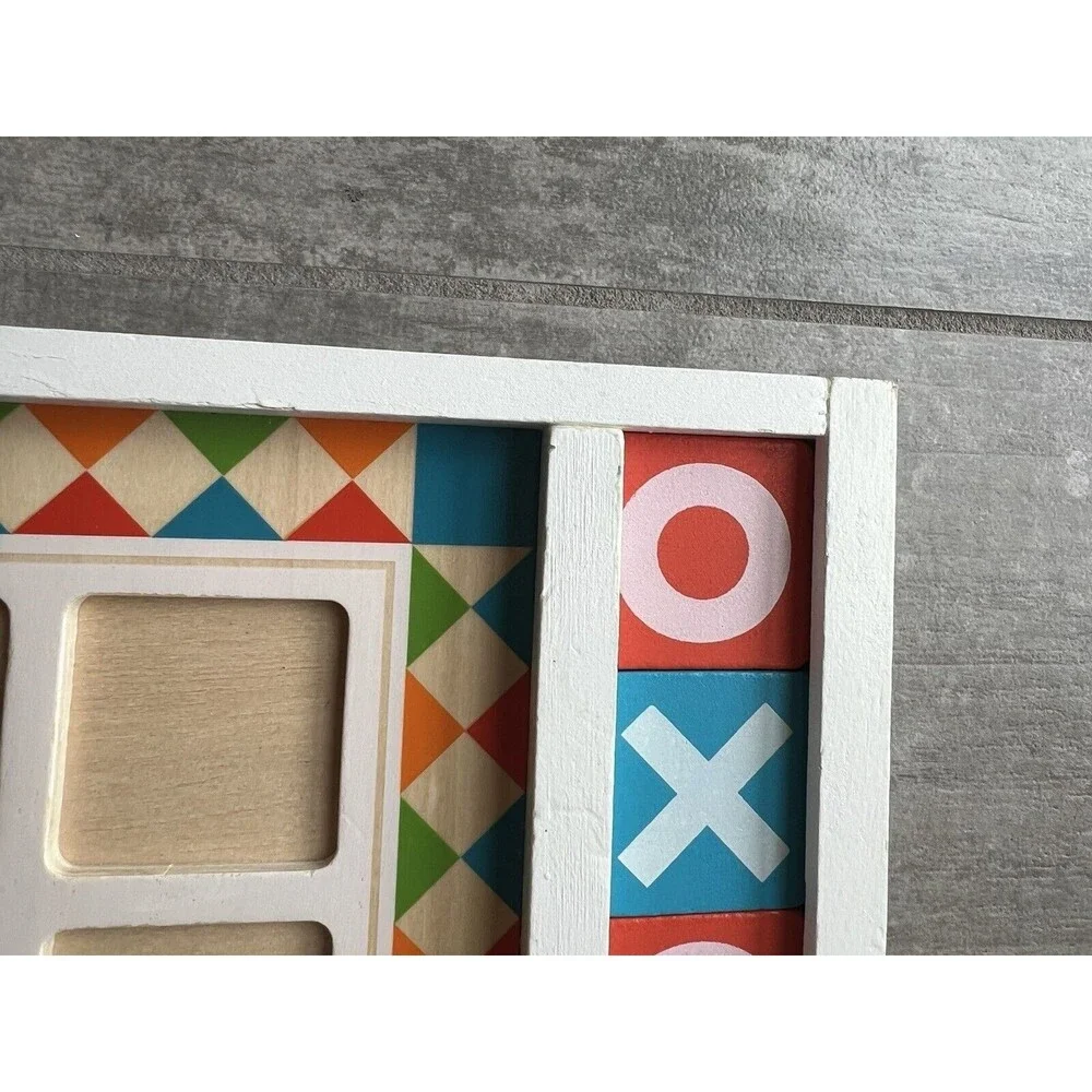 MELISSA & DOUG Wooden Tic Tac Toe Toddler Learning Board Game Montessori Play